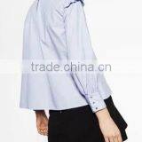 Runwaylover EY2385B Women Long Sleeve Fashion Falbala Pure Color Blouse thumbnail-3