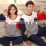 2015 Wholesale Striped Cotton Couples Pajamas thumbnail-2