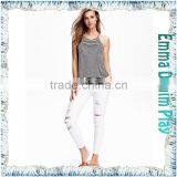 Latest Designs Sexy Ladies White Black Striped Tank Tops thumbnail-1