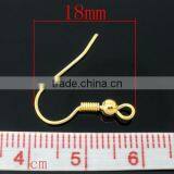 200 Pairs Gold Plated Ear Wire Hooks Earring Findings 18x18mm thumbnail-2