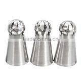3PCS/LOT Stainless Steel Icing Piping Tips Nozzle Sphere Shape Russian Lcing Piping Nozzles Pastry Tips Decoration thumbnail-3