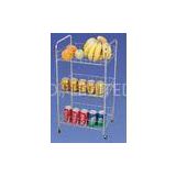 10 mm 3 TIER Kitchen Wire Shelves Food Storage Racks, Rolling Storage Cart JP-33C