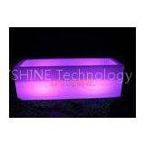 Large Rechargeable Glowing LED Ice Bucket Rectangle / Lighted Champagne Ice Bucket