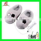 D341 Plush USB Laptop PC Electric Heating Slippers Heated Shoes Foot Warmer Piggy New Gray
