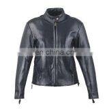 HMB-0283C WOMEN LEATHER JACKETS MOTORBIKE BRAIDS FASHION COATS