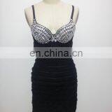 Ballroom sexy latin dance costume dress with diamond bra L-7046#