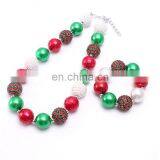 Christmas Girl Chunky Necklace Bracelet 2pcs Set Bubble Beads Boutique Jewelry Sets Gift thumbnail-1