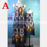 2019 New Summer Flower Family Matching Clothing Mom Girl Long Maxi Dress Mother Daughter Matching Dress thumbnail-1