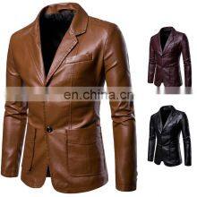 New Design Coat Leather Jackets Long Denim Men Jean Winter Lether Casual Duffle Plus Size Jacket for Man thumbnail-1