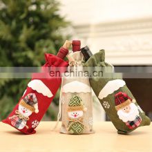 Christmas Decoration Santa Snowman Wine Bottle Bags In Bulk Red Wine Cover Bag Merry Christmas Ornament Decorations For Home