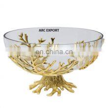 Wholesale Wedding Party & Events Designer Bowls Luxury Glass & Metal Modern Serving Bowl