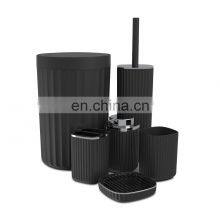 Vertical Stripe High Quality Plastic Bathroom Sets Bathroom Accessories Christmas Gift Set thumbnail-1