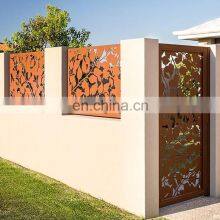 Laser Cut Decorative Outdoor Garden Privacy Custom Art Metal Screens Panels Corten Rusted Fdecorative Steel Garden Metal Screen thumbnail-4