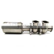 Food Grade Stainless Steel Sanitary Sansun Pneumatic Manual Reversing Divert Valve With Weld Ends thumbnail-5