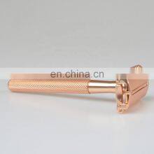 Kinghood Metal Matte Rose Gold Stainless Steel Custom Double Edge Safety Shaving Razor For Men thumbnail-3