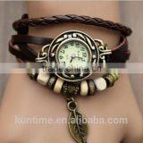 New Arrival Retro Leather Bracelet Wrist Watchs for Women&Girls thumbnail-1