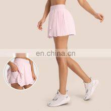 Low MOQ New Sexy Pleated Two In One With Shorts Golf Tennis Sports Wear Mini Skirt Women Workout Gym Outdoor Sportswear thumbnail-1