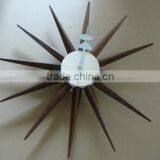 Walnut Starburst Clock Wall Clock