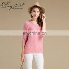 Cozy Crew Neck Woman Sweaters Long Sleeve Knitted 100% Cashmere Pullover Sweater thumbnail-2