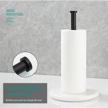 Nordic Kitchen Tissue Holder Brushed Gold Dining Table Vertical Roll Paper Holder Plastic Wrap Storage Hole-free Tissue Holder