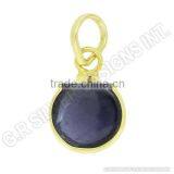 Sterling Silver Pendant,iolite Round Gemstone,handmade Wholesale Plain Pendant Jewelry thumbnail-2