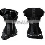 Hot selling black leather corset