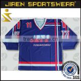 China manufacturer custom made hockey jersey high quality Latest cheap full sublimation printing v-neck ice hockey jersey
