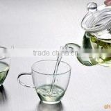 crystal mouth blown double wall glass teapot