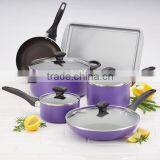 Hot Selling Purple Color Aluminum Non-stick & Ceramic Cookware Sets thumbnail-1