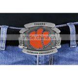 Lead & Nickel Free Clemson University "Tigers" Logo Silver Tone Belt Buckle thumbnail-1