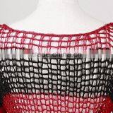 PM-004 Branded Red and Black Fashion Punk Rave Broken Pullover Striped Sweater thumbnail-5