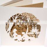 Hot sale romantic & creative brown laser cut wedding invitations