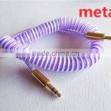 New Design Audio /DC3.5MM Transparent Spring Cable With Metal Connector