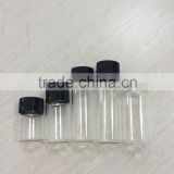 different size transparent and amber colored glass bottles with cap sale