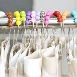 Plastic Beads Bathroom Shower Curtain Hooks, Footprints Shaped Roller Shower Curtain Roller Rings/curtain Hooks With 5 Acryl Bal thumbnail-4