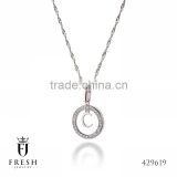 Fashion 925 Sterling Silver Necklace - 429619 , Wholesale Silver Jewellery, Silver Jewellery Manufacturer, CZ Cubic Zircon AAA