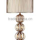 Fangio Lighting Three Metal Ball 32'' H Table Lamp With Wire Shade,Brass thumbnail-1