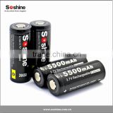 Authentic Soshine 26650 battery 5500mah high capacity 26650 battery for ecig wholesale