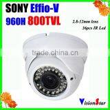 New High Performance Super Wrd 800tvl Sony Effio-V DSP OSD Menu Vandalproof Dome Cctv Camera thumbnail-1