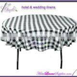 90 Inch Round Iron-free Seamless Black and White Checkered Tablecloths thumbnail-1