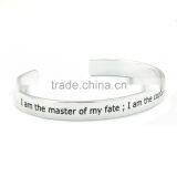 Top Quality stainless steel 8mm Width Inspiration Engraved Stainless Steel Bracelet