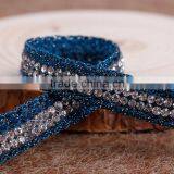 Decorative Ribbon Rhinetone Chian,Weave Rhinestone Belt Base On Glue For Garment Accessory thumbnail-2