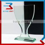 Cheap Price Jade Glass Cup Shape Shiled Football Trophy thumbnail-1