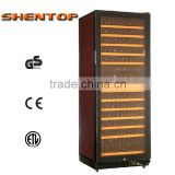 Shentop 108 bottles temp zones fan circulated with dual zone low niose vabration refrigerator wine cooler STH-G120UB