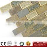 Imark Yellow Rust Marble Mix Crackle Glazed ceramic Mosaic Subway Tile For Kitchen Backsplash Tile / Bathroom tile