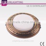 Antique-Brass Iron Ceiling Light, Downlight With Bronze GX 53