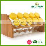 2016 Hot Selling Low Price Glass Spice Jar Set With Rack,spice Storage Jar