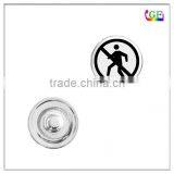 Custom Engraving No Thoroughfare Sign Logo Snap Button Pendant thumbnail-1