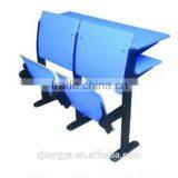 Wooden Yellow Automatic Tilting University Ladder Teaching Chair thumbnail-6