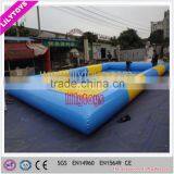 Square Blue and Yellow Colored Inflatable Adult Swimming Pool for Sale thumbnail-1